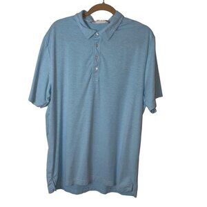 Travis Mathew Mens Polo Shirt Size XL Blue Pima Cotton Blend Pullover Collared